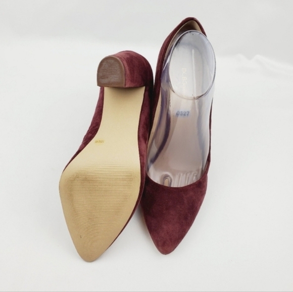 BCBGeneration Clarice Burgundy leather point toe Chunky heel shoes - Picture 6 of 9